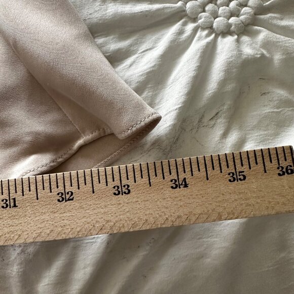 J.Crew Silk Dress Size 6 Beige V-Neck Sleeveless A-Line Fully Lined Side Zipper - Picture 5 of 8